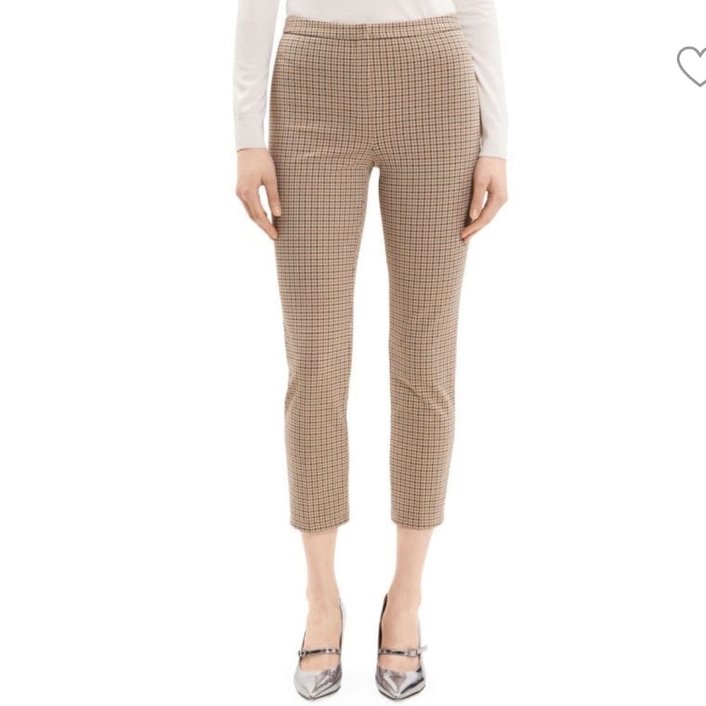 Theory Houndstooth Slim Cropped Trousers size 12